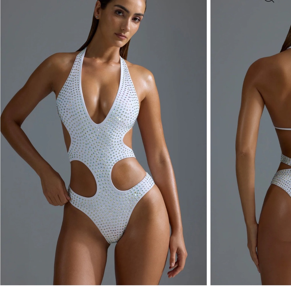 White Cutout One-Piece Swimsuit
